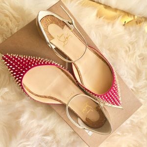 NEW Christian Louboutin Baila Spike Flats
